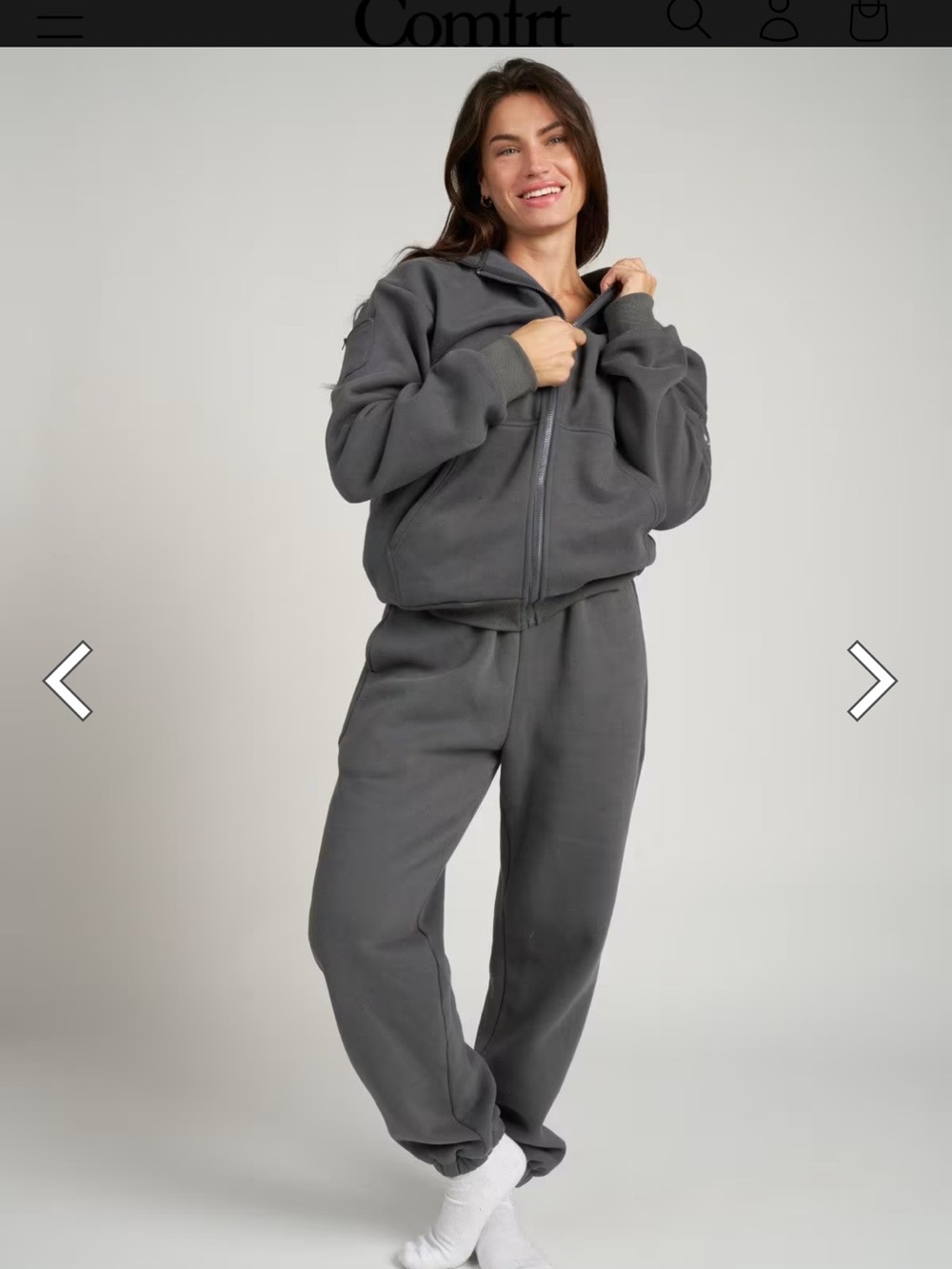 Brand New Relaxed Gray fleece hoodie  - Comftr